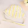 Lightweight Korean Striped Bucket Hat Lace-up Wide Brim Fisherman Hat Wide-edged Sun Hat  Vacation