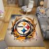 Pittsburgh Steelers3 Flannel Pattern Square Carpet,Area Rug,Carpet Rug for Living Room Bedroom Sofa Playroom Decor,Non-slip Floor Mat