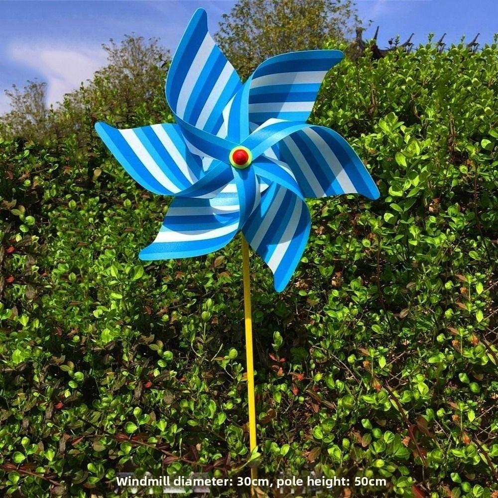 2pcs PVC Six Leaf Pinwheel Windmill Colorful Wind Windmill Wind Spinner  Garden Yard Art Decoration