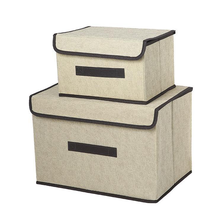 Fabric foldable non-woven dustproof storage box, linen cotton underwear storage box, toy clothing storage box, finishing box
