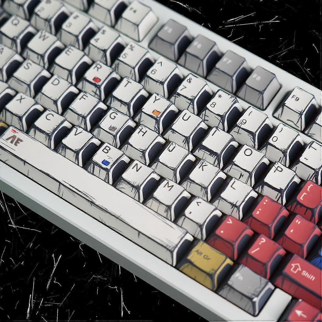 Pbt Doubleshot Keycaps, Colorful Japanese Anime Theme Keycaps Set for Mechanical
