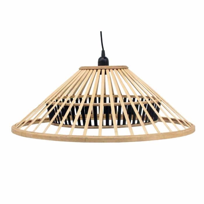 Suspension - Marron - Bambou - 50W - 60x60x21cm - Intérieur