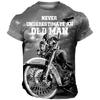 Vintage T-Shirt Motorrad Herren T-Shirt 3D-Druck Auto Kurzarm T-Shirts Sommer Herren Kleidung Casual Bluse Classic Bike Tops
