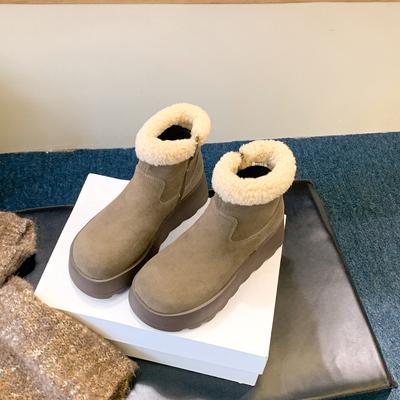 New Models Are In Stock! Thick-soled Heightening Snow Boots for Women's 2025 Autumn and Winter New Thickened Velvet Warm Birkenstock Cotton Shoes