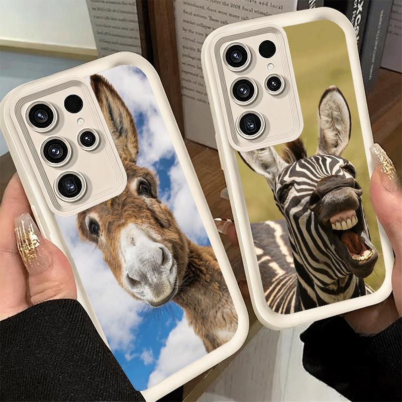Phone Case for Samsung Galaxy S26 S25 Ultra S24 FE Funny Donkey Animal Shell S23 Plus S22 + S21 S20 5G Soft Silicone Funda
