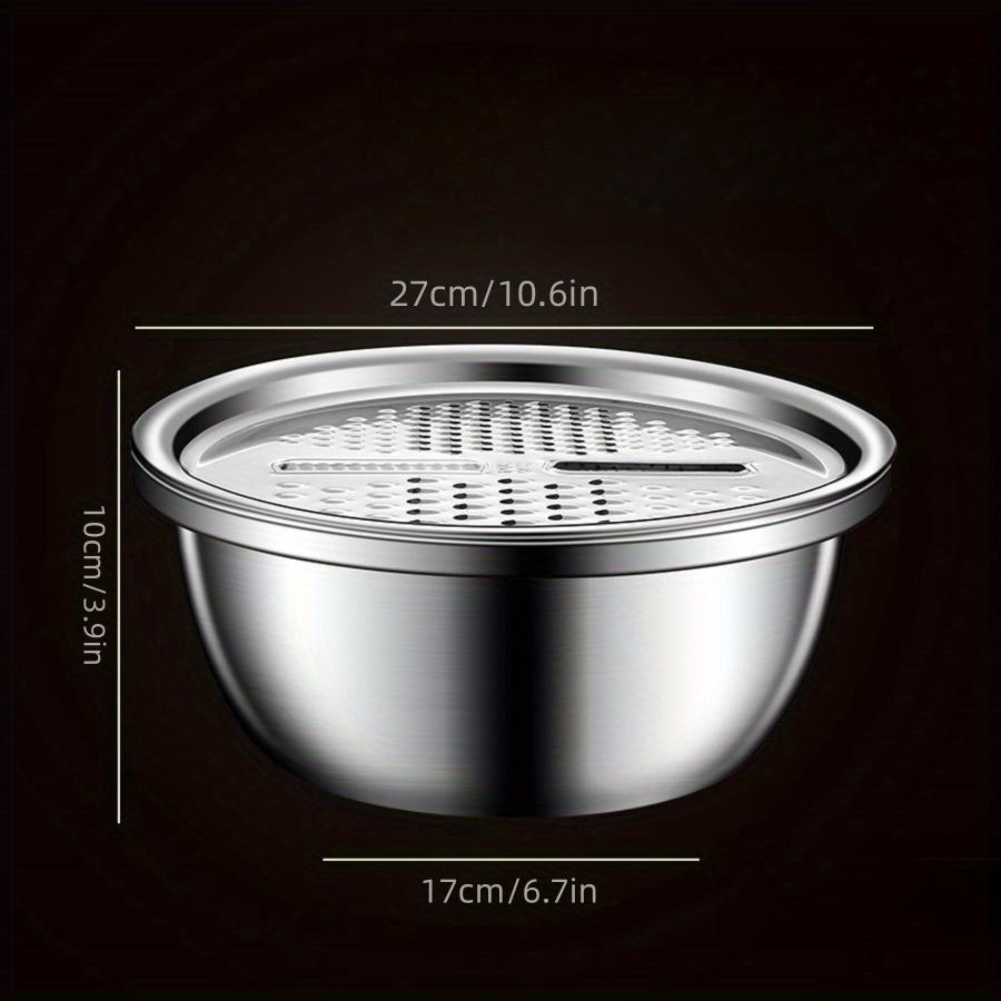 Multifunktionaler Gemüseschneider, Reibeplatte, Edelstahl-Reibbecken, dreiteiliges Set, Küchenreibe-Werkzeug