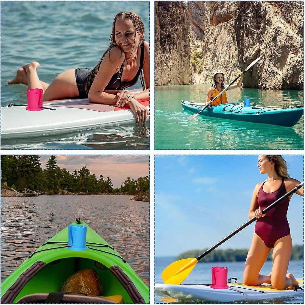 4 Stück Paddle Board Getränkehalter Kajak Becher Dosenhalter Mit Seil Befestigt Surfbrett Wasserflaschenständer Bier Angelzubehör