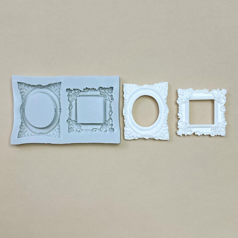 Embossed Retro Frame Silicone Mold for Cake and Clay Decoration