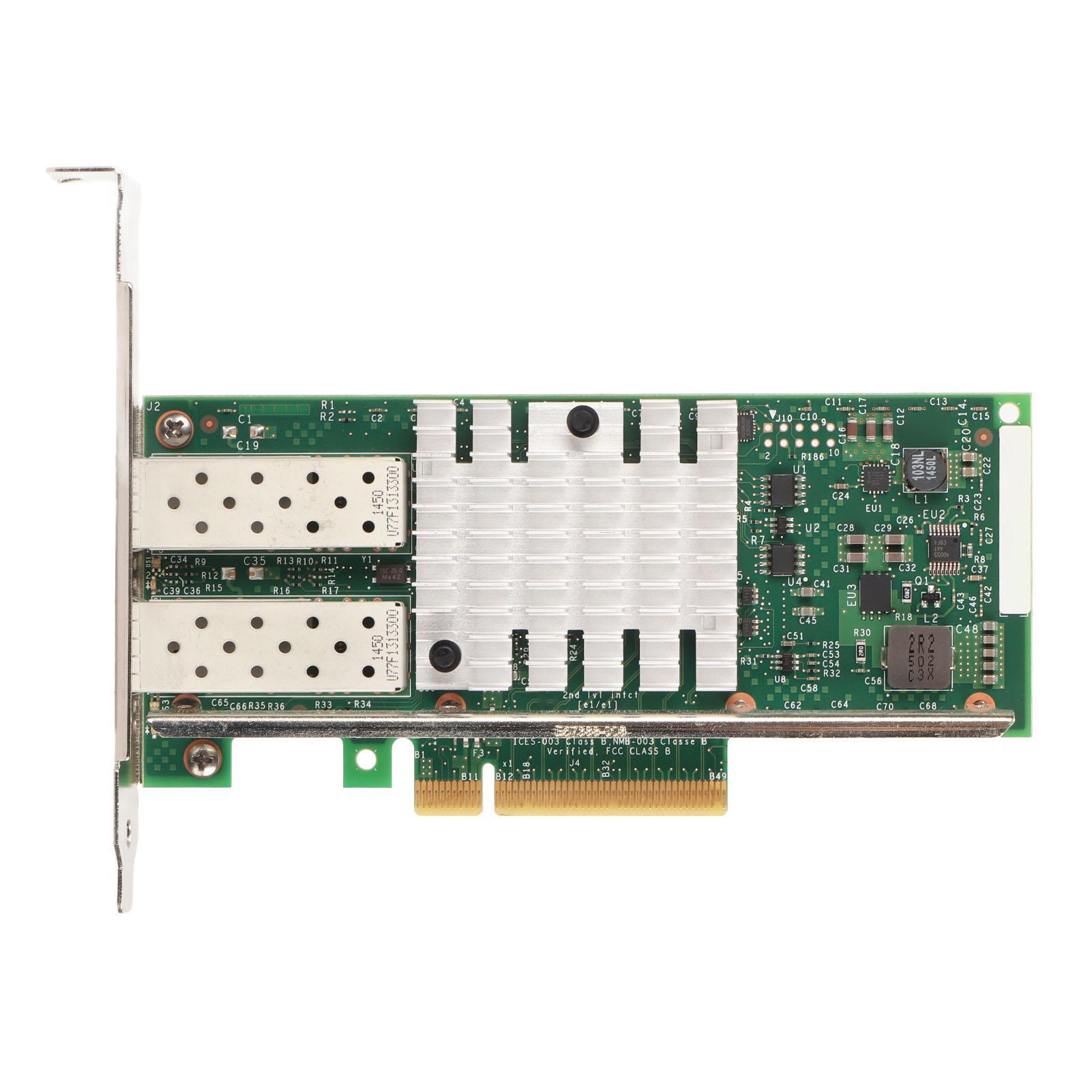 

Server Adapter 10Gbps 2 SFP Ports PCI Express X8 Plug and Play Stable PCIe Network Card for Desktop