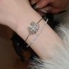 Arm Cuff Flower Wide Open Bangle Zircon Exaggerated Bracelet Unique Flower Cuff Bangles  Women