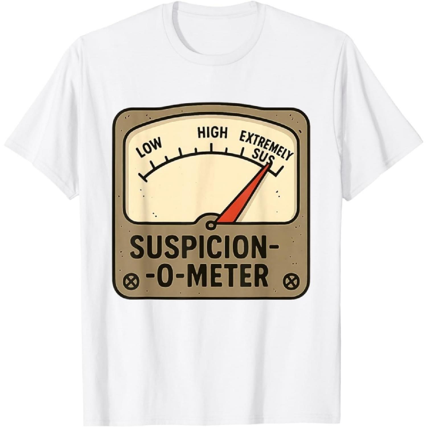 iDestiner Funny Sus Meme for Gamer Humor Vintage Suspicion-O-Meter T-Shirt XXXXXL белый