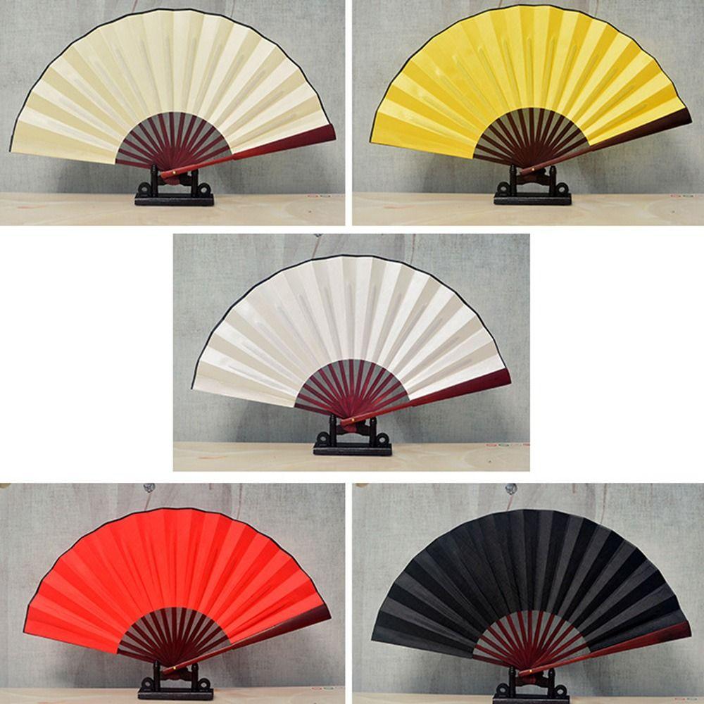 Black Red Chinese Tai Chi Chinoiserie Gift Kung Fu Fan Folding Stage Fan Yoga Fan Plastic Bone Fan