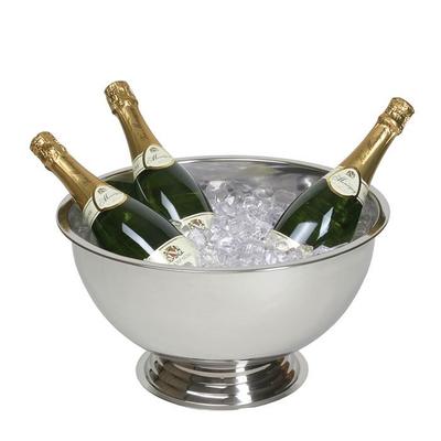 Bol à champagne - Refroidisseur de vin mousseux - Acier inoxydable - Design moderne - Couleur gris