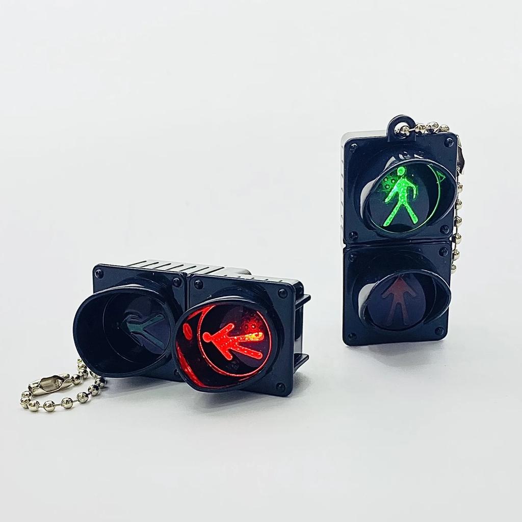 Non-Toxic 1/2Pcs Simulation Electronic Traffic Light Keychain Pendant Mini Pedestrian Light Led Light-Emitting Toy Kids Cognitive Toy Gift
