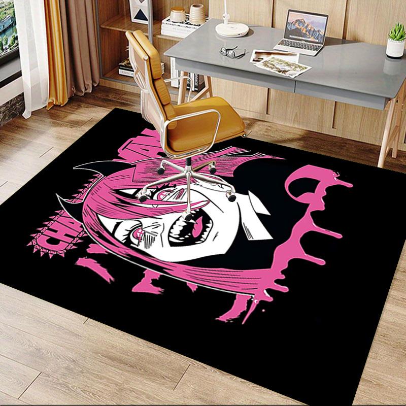 1pc Devilman Home Office, Durable Polyester Floor Mat with Easy, Office Decor, Urban Style, Nonslip Backing