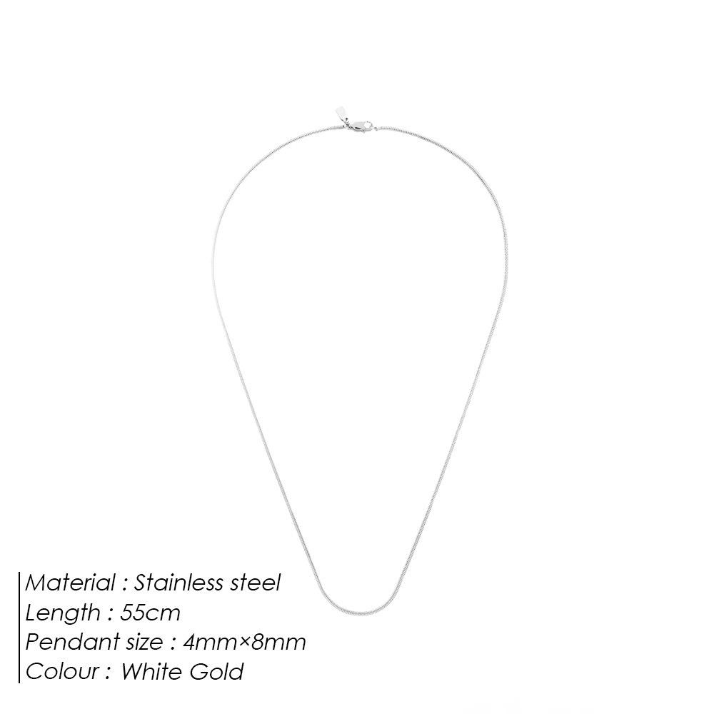 Saint Delan Snake Bone Square Chain Necklace - Men's Korean Style, Trendy and Simple with a Cold, High-Sense Personality