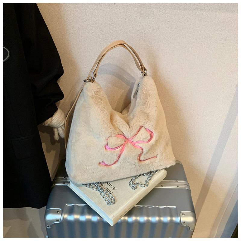 Casual Mao Mao large capacity tote bag fashionable women's armpit bag new backpack bow