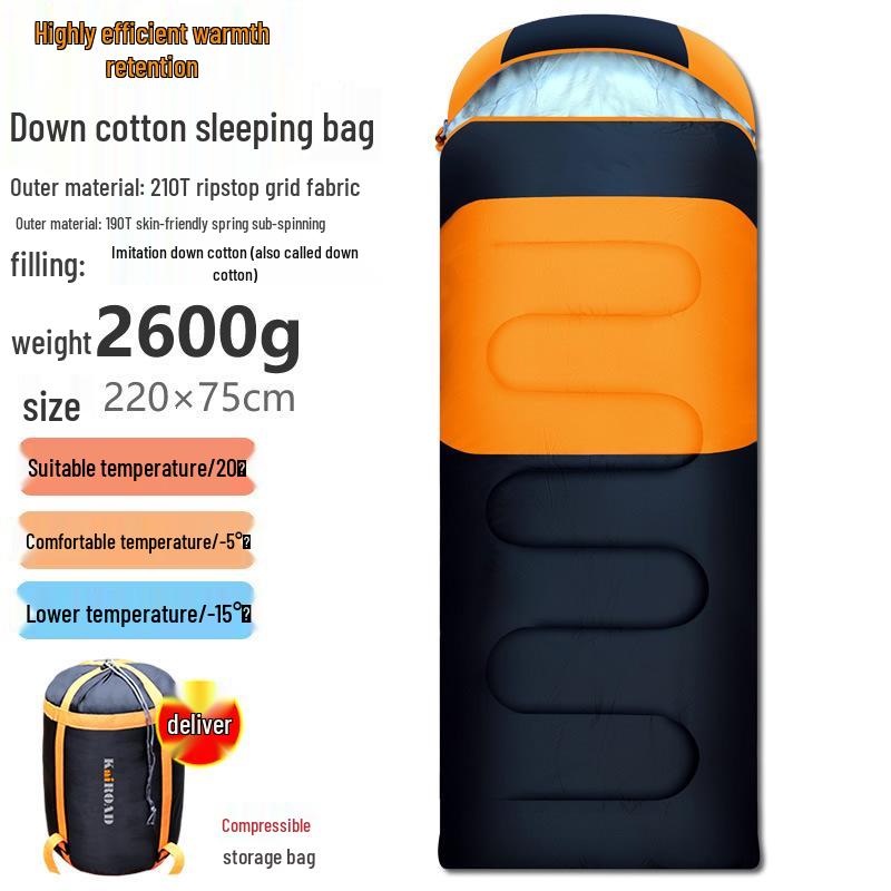 White Duck Down Zero Degree Sleeping Bag for Winter, Outdoor, and Indoor Use