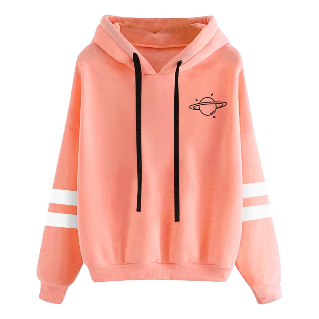 Autumn and winter long sleeved planet print hooded sweatshirt 6994