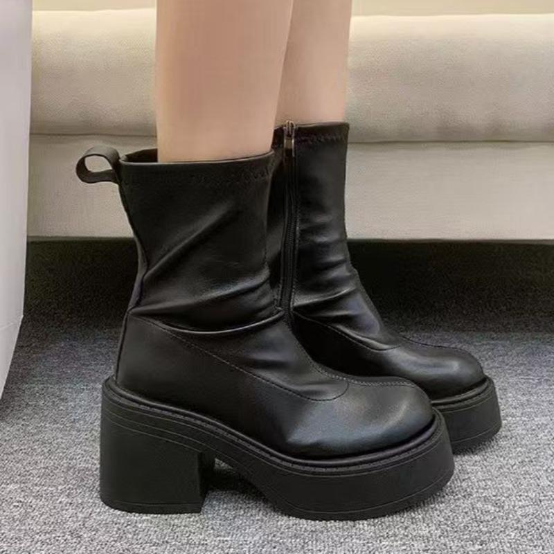Fashion High Heels Women Ankle Boots Designer Platform Woman New Shoes 2025 Winter Fashion Chunky Pumps Dress Party Short Boots De Mujer