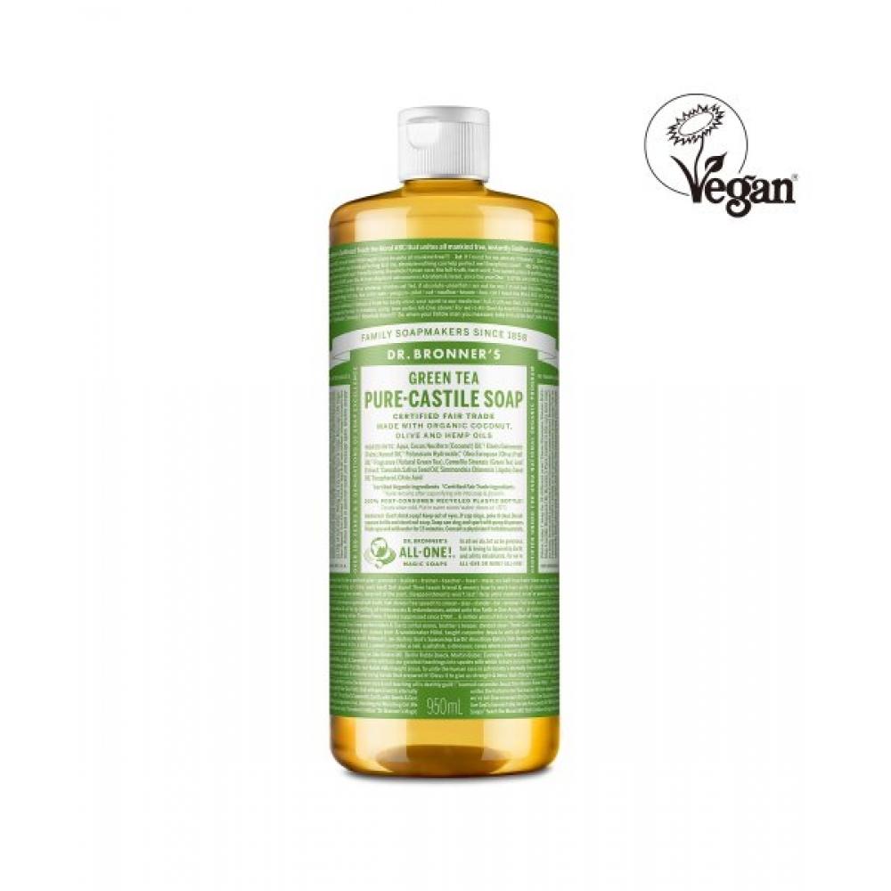 Dr.bronner S [Средство для умывания   Тела] Зеленый Чай Натуральное Кастильское мыло 950 мл Green tea 950 ml