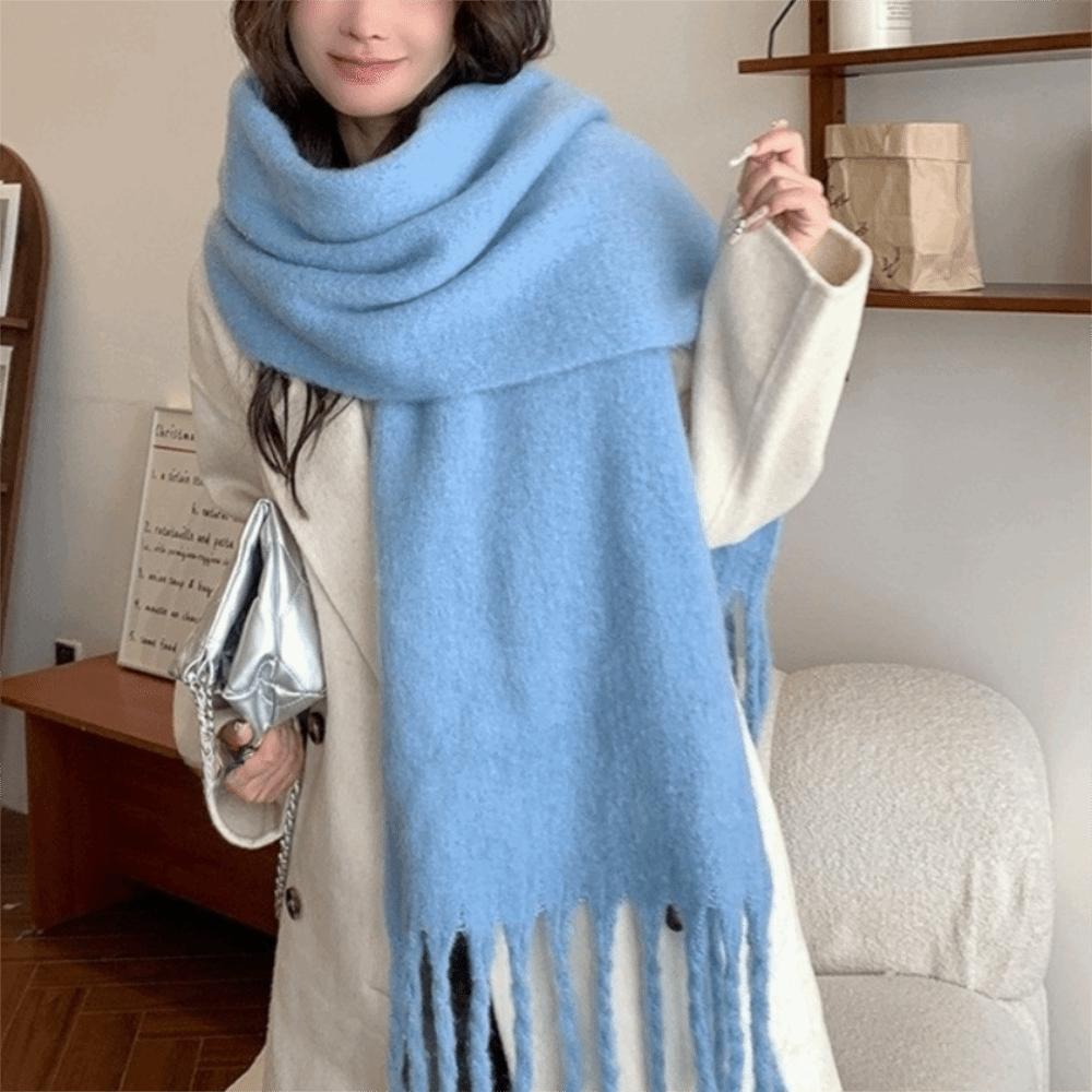 Tassel Winter Cashmere Scarves Mohair Long Shawl Classic Wool Scarf Autumn Winter