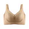 Lift Type, Light and Thin, Large Chest, Small and Seamless Elastic Lace Cup Surface, Breathable and Comfortable, Healing Color Scheme Bra