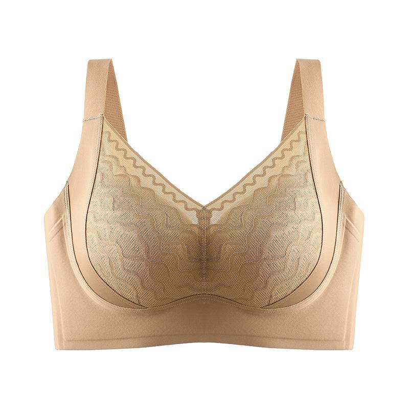 

Lift type, light and thin, large chest, small and seamless elastic lace cup surface, breathable and comfortable, healing color scheme bra 4xl recommended weight 85-92.5kg хакі