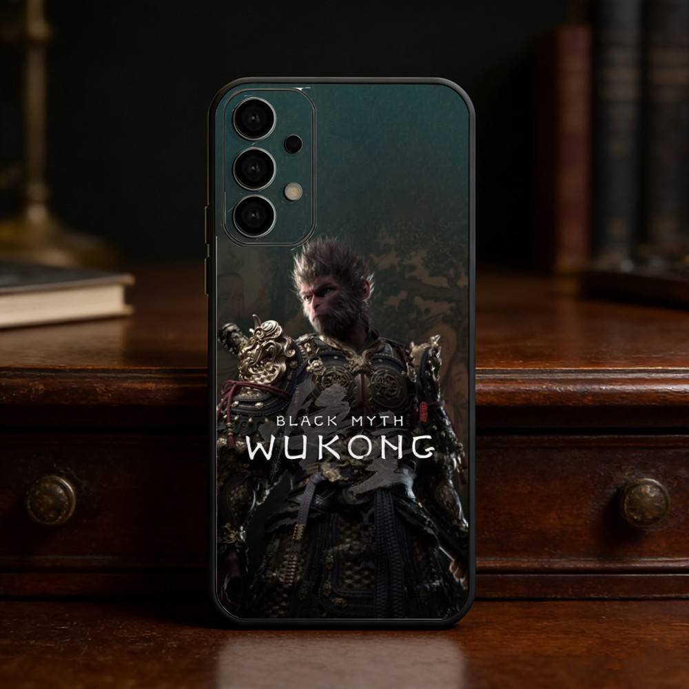 B-Black Myth Wukong Phone Case For Samsung S25,24,21,22,23,30,Ultra,20,Plus,Fe,Lite,Note Soft Black Cover