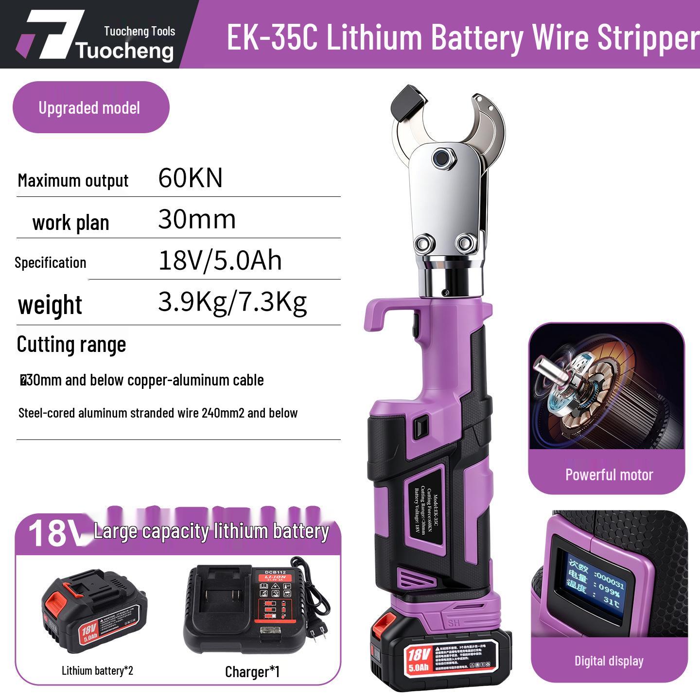 Electrician s Rechargeable Hydraulic Cable Cutter & Shears