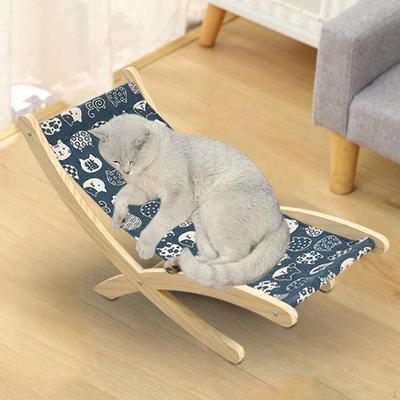 Hamac Pat Scaun de relaxare Mobilier Podea din lemn Stand-up Pod Portabil Animal de companie