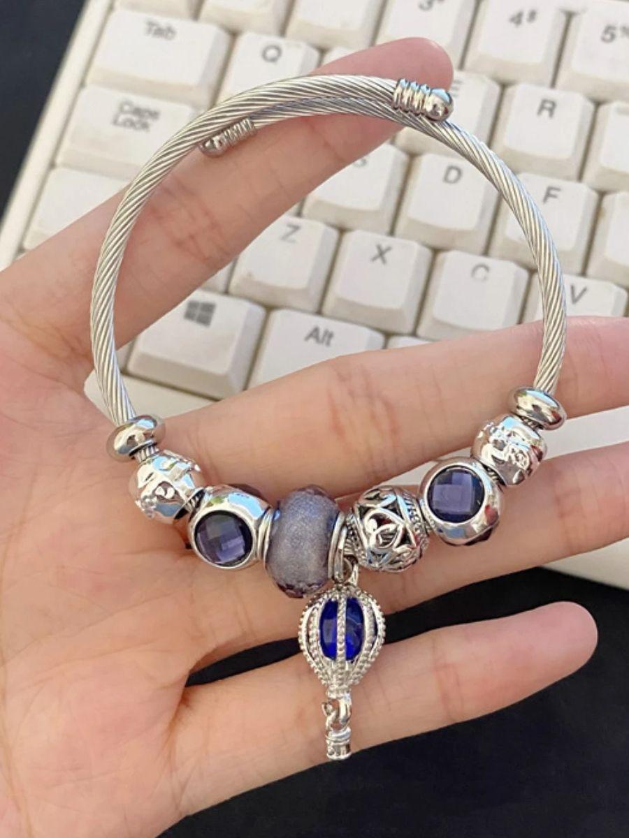 

1PC Women s Fashion Pan Family Multi Element Beaded Hollow Bracelet for Date, Travel, Banquet, Party, Festival Dressing Gifts 58-60mm