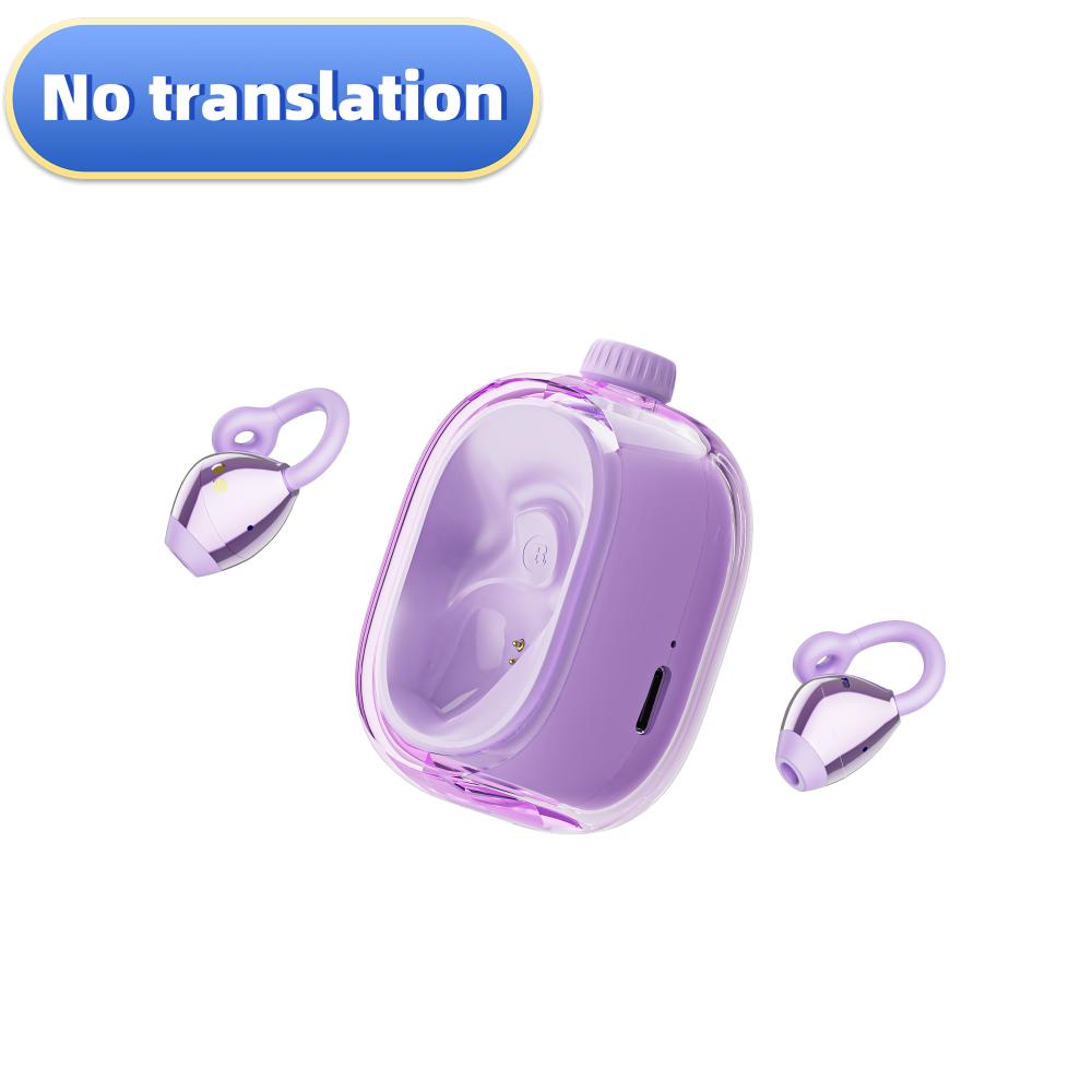 

Hot Wireless Ear Clip Bluetooth Earphones 150 Languages Real-Time Translation Headphones HiFi Audio Earbuds Sports Games Headset фиолетовый