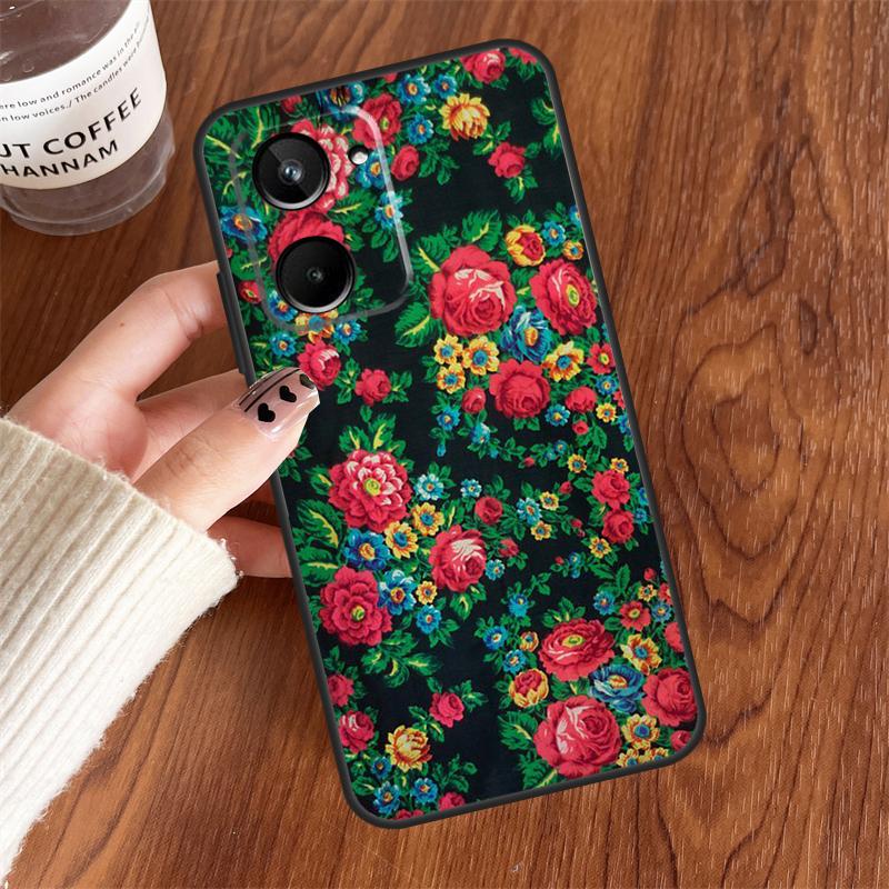 Russian Scarf Floral For Realme 15 Pro GT7 GT6 10 11 12 13 14 Pro Plus C75 C71 C65 C63 C61 C53 C67 C35 C55 Case
