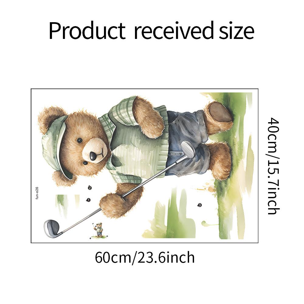 

Мультфильм Медведь-гольфист Детская спальня Детский сад Домашнее украшение стены Наклейки на стену 40*60CM/fun-e26