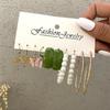 Modyle Vintage Pearl Butterfly Leopard Acrylic Earring Set For Women Girls Heart Earrings Elegant Wedding Party Jewellery