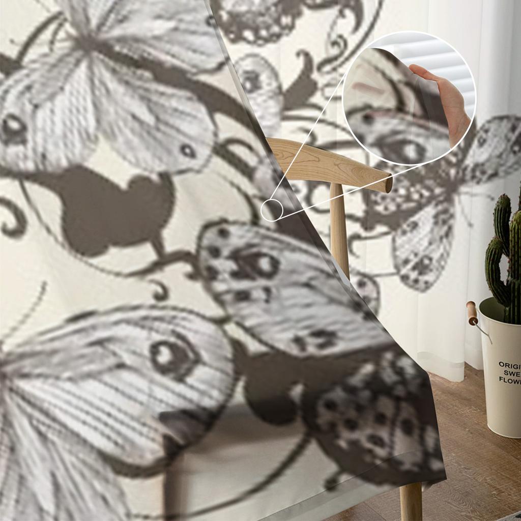 Motyle Przezroczyste Zasłony Do Salonu Przezroczyste Tiulowe Osłony Okien Sypialnia Kuchnia Wystrój Domu Zasłony Welonowe