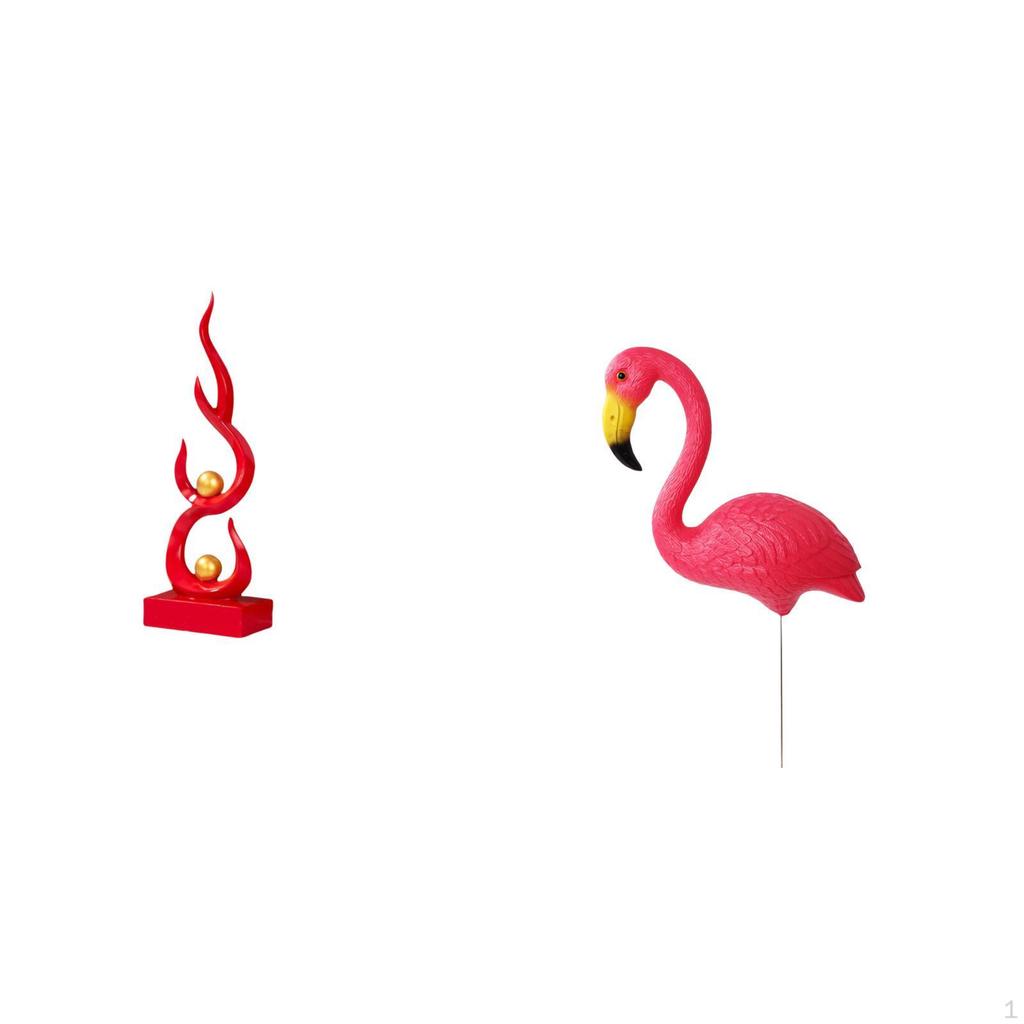 Abstract Resin Flame Figurine Modern Sculpture for Patio Office Bookshelf And Art Ornament Flamingo