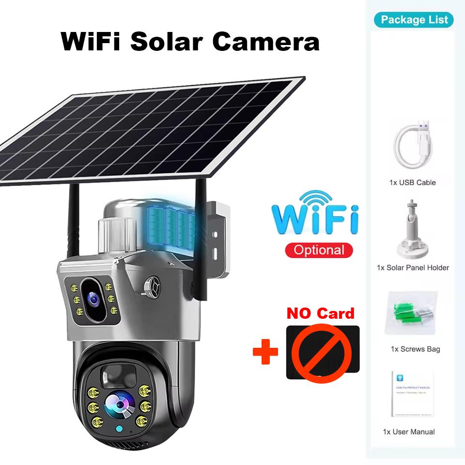 Outdoor Waterproof Solar Camera 4G/Wifi Home Full Color HD Remote Low Power Consumption Monitor with Night Vision