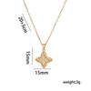 Elegant Colorfast Four-Leaf Clover Necklace, Versatile Titanium Steel Choker with Clavicle Chain