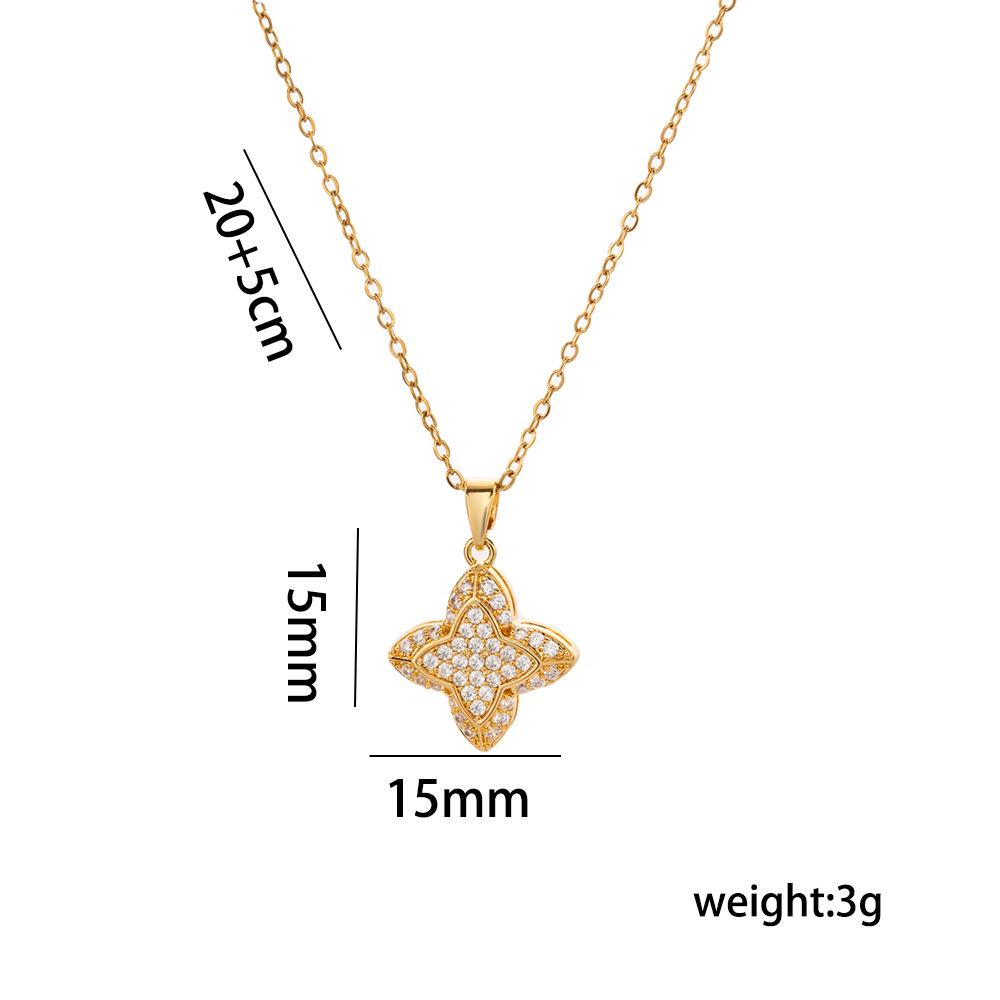 Elegant Colorfast Four-Leaf Clover Necklace, Versatile Titanium Steel Choker with Clavicle Chain