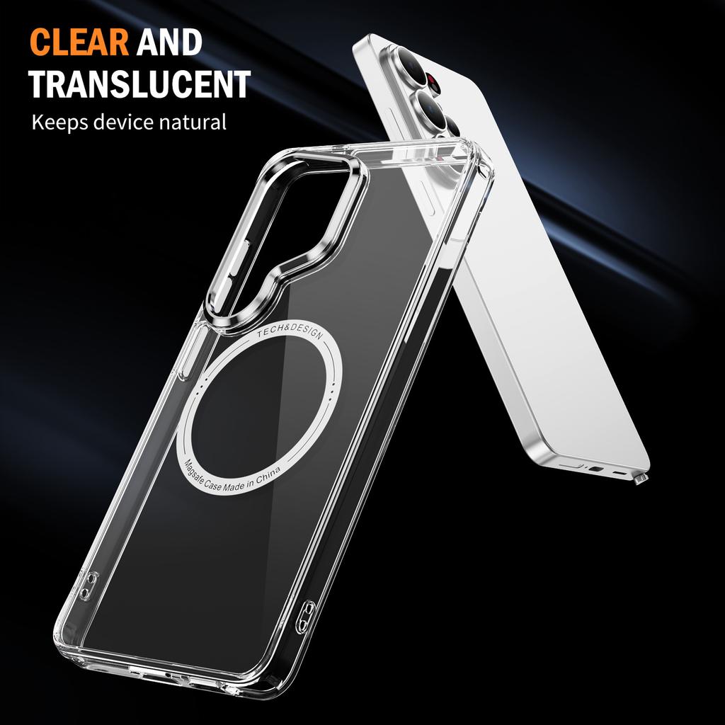 Transparent Wireless Charging Magnetic For Magsafe Cases For Samsung Galaxy S26 S25 S24 S23 Plus Ultra FE A15 A55 A16 A56 Cover