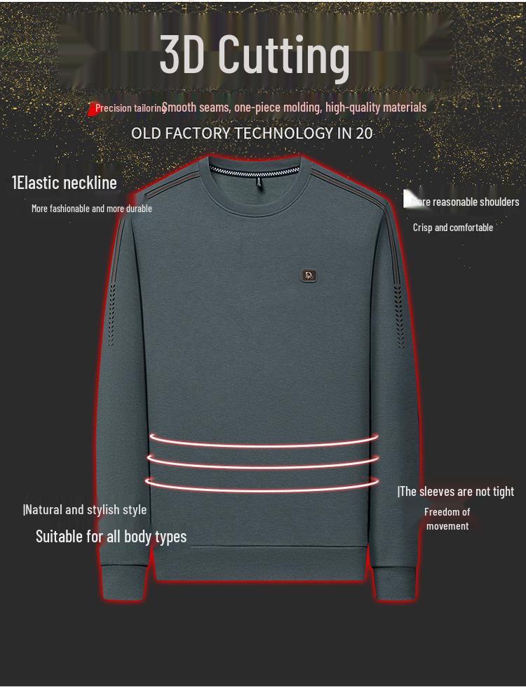 Woodpecker Men's Autumn Long Sleeve Round Neck Casual Base Shirt