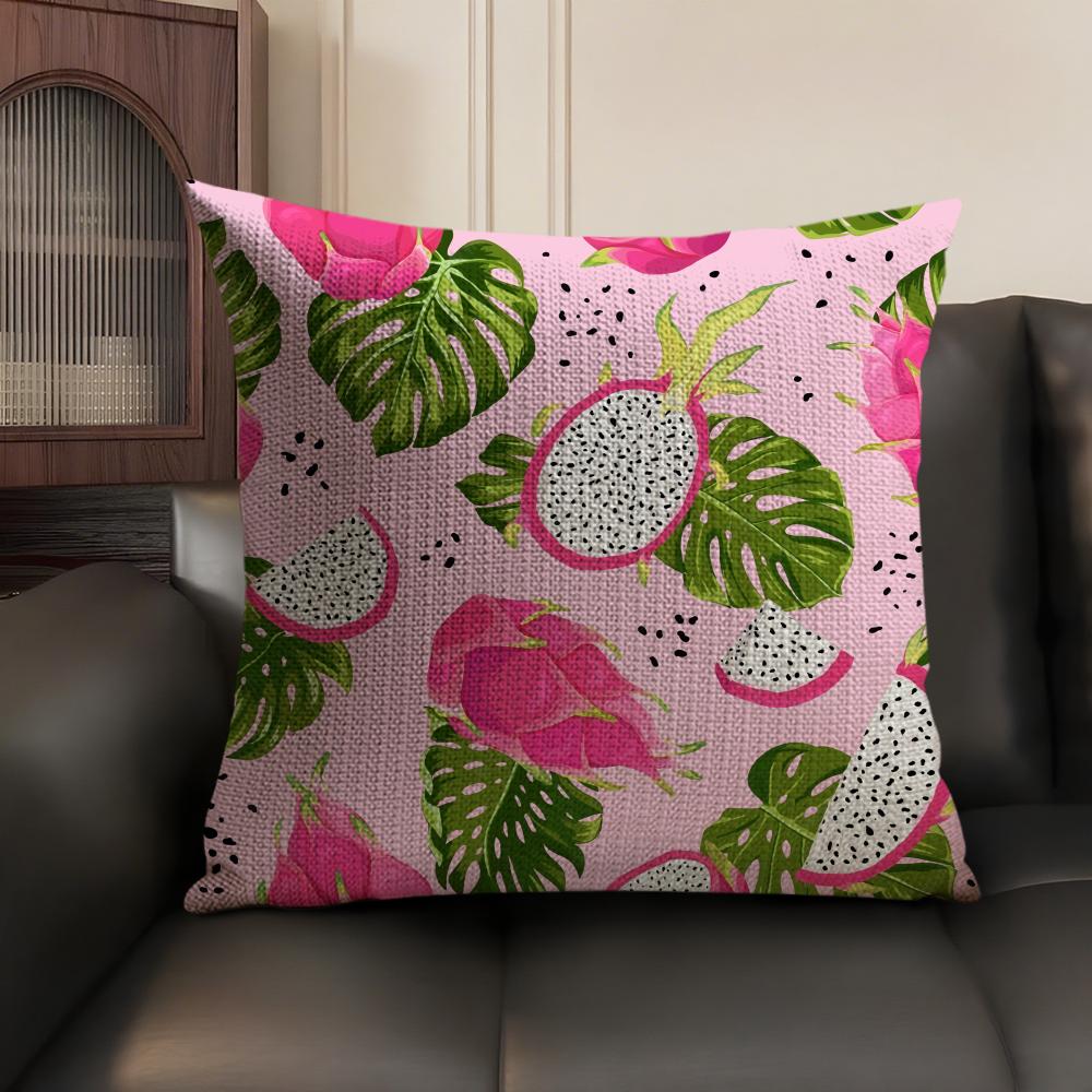 Fruit Cut Art Ins Simple Cushion Cover Natural Linen Organic Fabric DoubleSided Printing Sofa Home Decor Gift Pillow Case