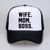 WIFE MOM BOSS Letters Print Women Cap Cotton Casual Funny Baseball Cap Hipster Summer Cool Hip Hop Streetwear Snapback Hats