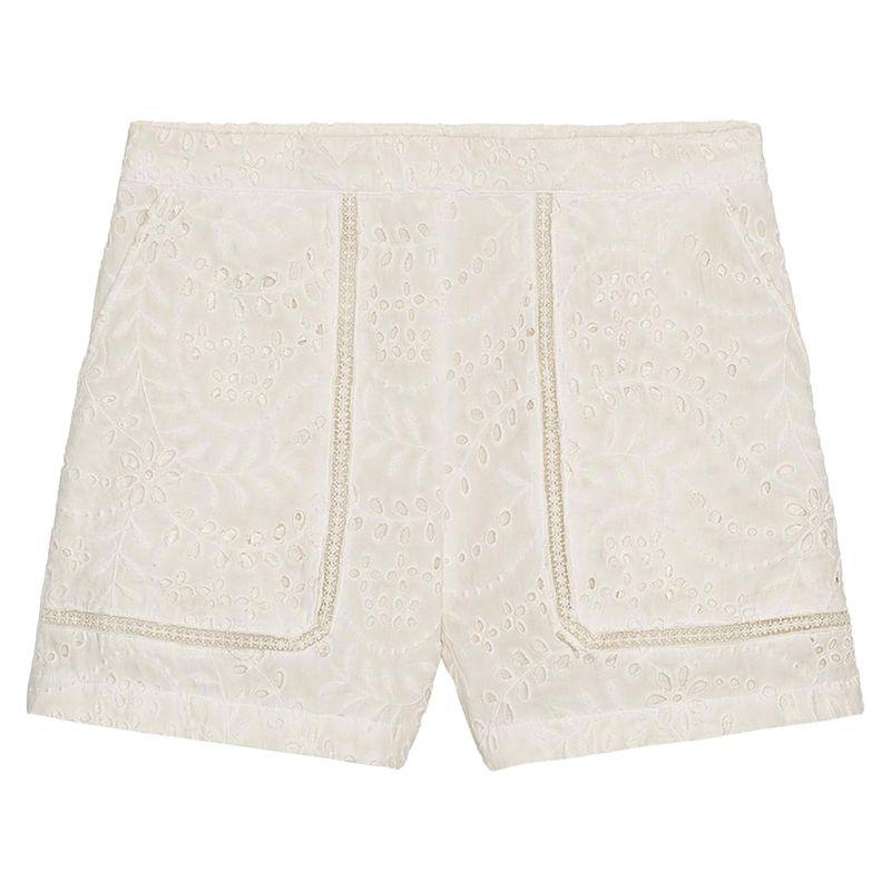Zaprha 2025 Summer New Outer Wear Casual Thin Hollow Embroidered Bermuda Mid Waist Shorts 4786106