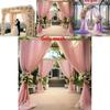 Outdoor Wedding Decor Fabric Bridal Arch Backdrop With Polyester Tulle For Party Event