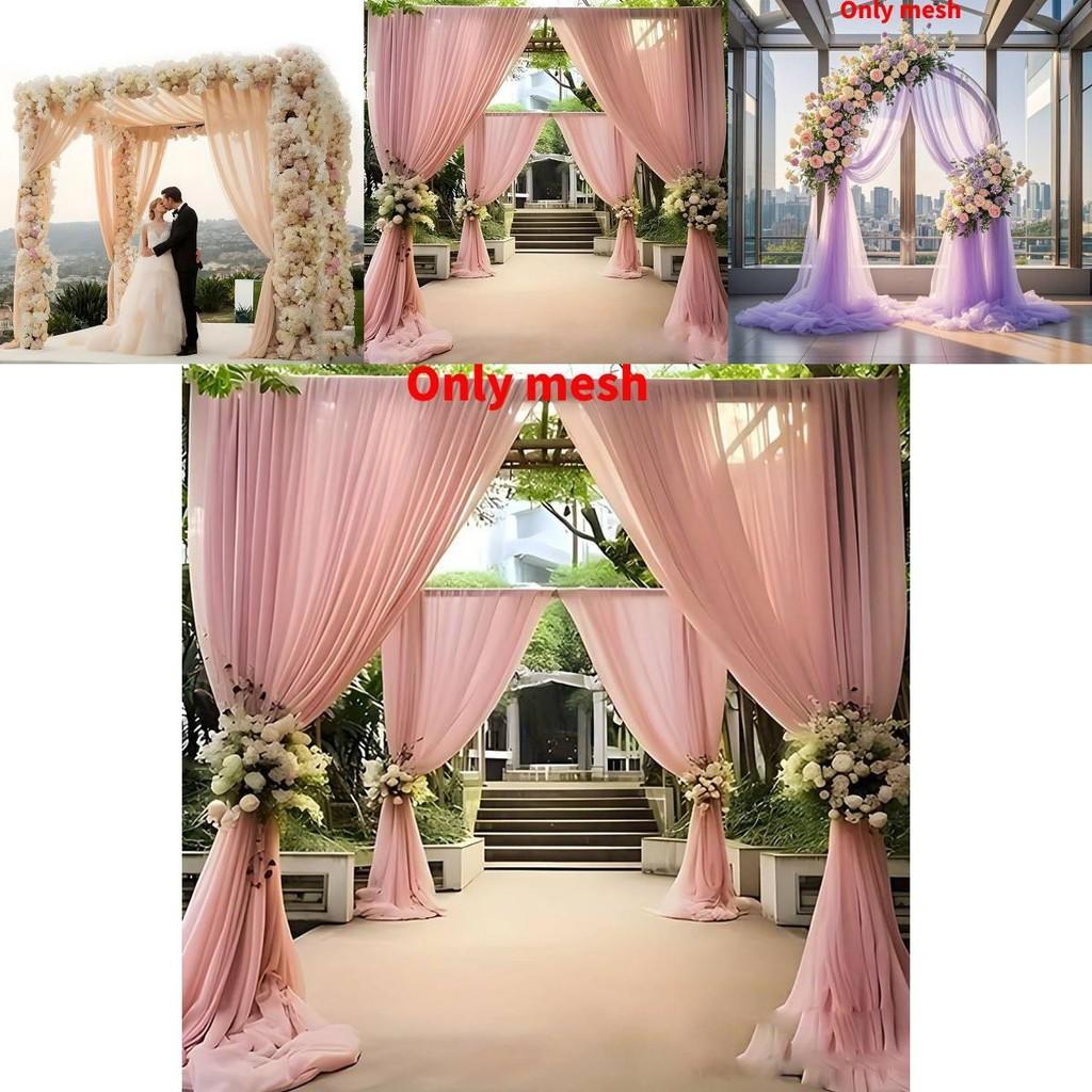 Outdoor Wedding Decor Fabric Bridal Arch Backdrop With Polyester Tulle For Party Event
