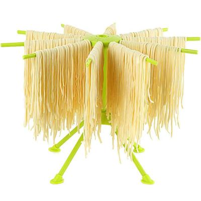 Foldable Pasta Drying Rack, Plastic Collapsible Spaghetti Hanger Noodle Dryer Stand with 10 Bar Handles for Homemade Fresh Pasta