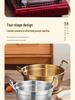Korean Stainless Steel Mini Sukiyaki Pot with Lid - Double Ear for Luosifen & Instant Noodles
